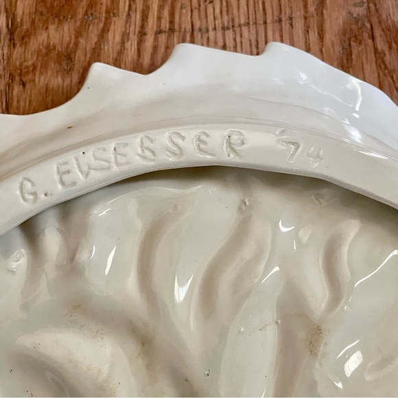 Vintage 1970s Santa Large Cookie Plate Handmade G. Elsesser - Picture 8 of 8